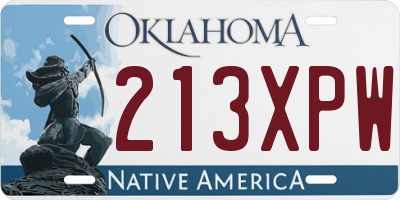 OK license plate 213XPW