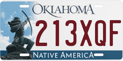 OK license plate 213XQF