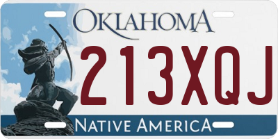 OK license plate 213XQJ