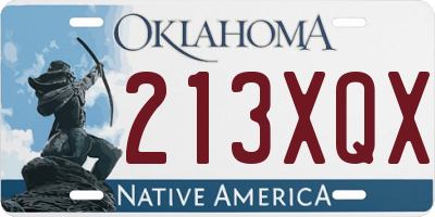 OK license plate 213XQX