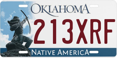 OK license plate 213XRF