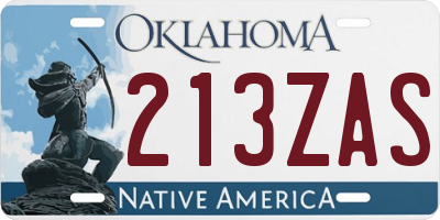OK license plate 213ZAS