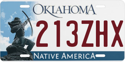 OK license plate 213ZHX