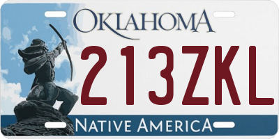 OK license plate 213ZKL