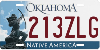 OK license plate 213ZLG