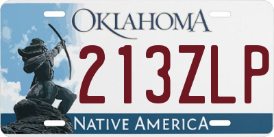 OK license plate 213ZLP