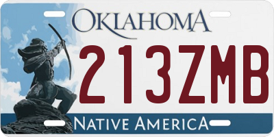 OK license plate 213ZMB