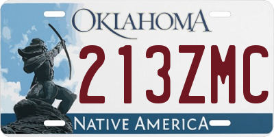 OK license plate 213ZMC