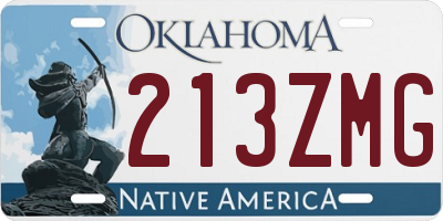 OK license plate 213ZMG