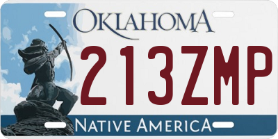 OK license plate 213ZMP
