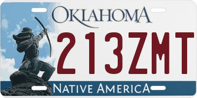 OK license plate 213ZMT