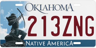 OK license plate 213ZNG