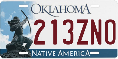 OK license plate 213ZNO