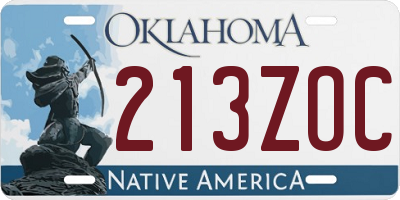 OK license plate 213ZOC