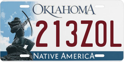 OK license plate 213ZOL