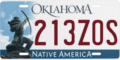 OK license plate 213ZOS