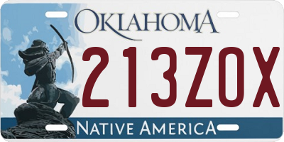 OK license plate 213ZOX