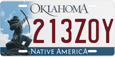 OK license plate 213ZOY