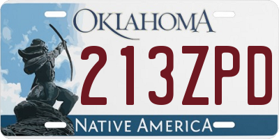 OK license plate 213ZPD