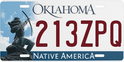 OK license plate 213ZPQ