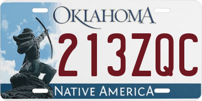 OK license plate 213ZQC