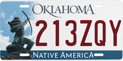 OK license plate 213ZQY