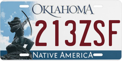 OK license plate 213ZSF