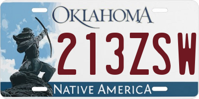 OK license plate 213ZSW