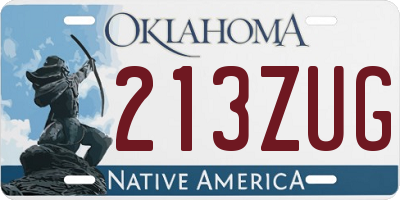 OK license plate 213ZUG