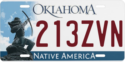 OK license plate 213ZVN