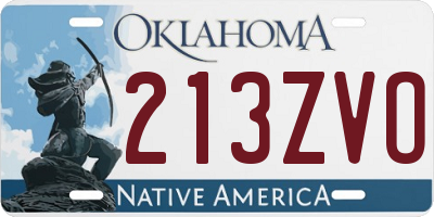 OK license plate 213ZVO