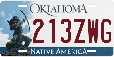 OK license plate 213ZWG