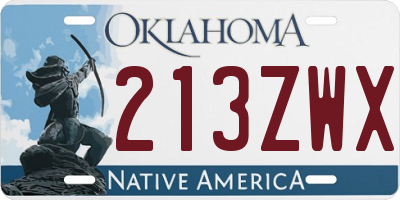 OK license plate 213ZWX