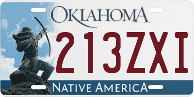 OK license plate 213ZXI