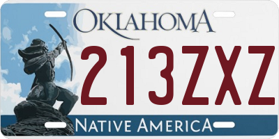 OK license plate 213ZXZ