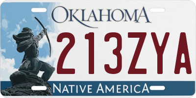 OK license plate 213ZYA