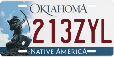 OK license plate 213ZYL