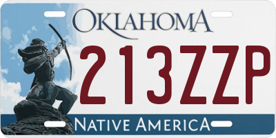OK license plate 213ZZP