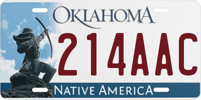 OK license plate 214AAC