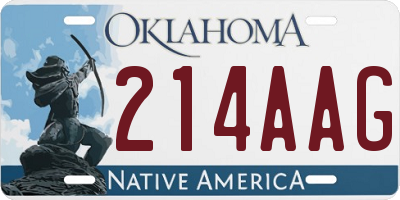 OK license plate 214AAG