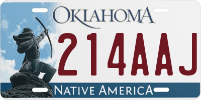 OK license plate 214AAJ