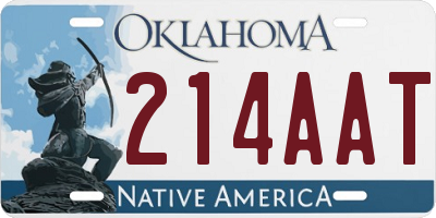 OK license plate 214AAT