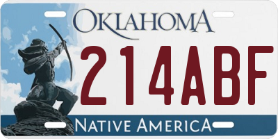 OK license plate 214ABF