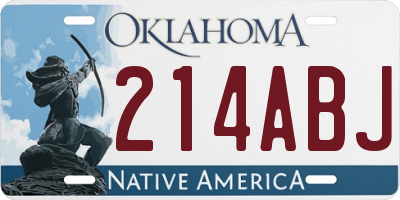 OK license plate 214ABJ