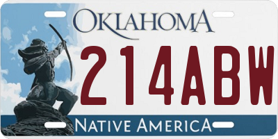 OK license plate 214ABW
