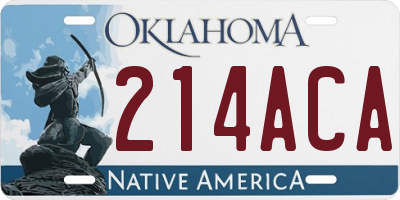 OK license plate 214ACA