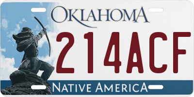 OK license plate 214ACF