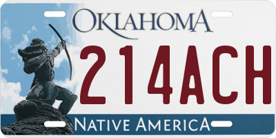 OK license plate 214ACH