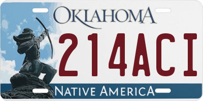 OK license plate 214ACI