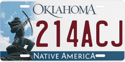 OK license plate 214ACJ